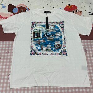 Amiri California Hawaiian Tee In White Cotton